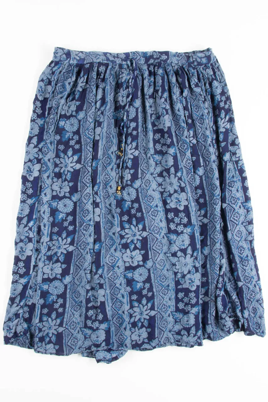 Navy Floral Hippie Skirt 1