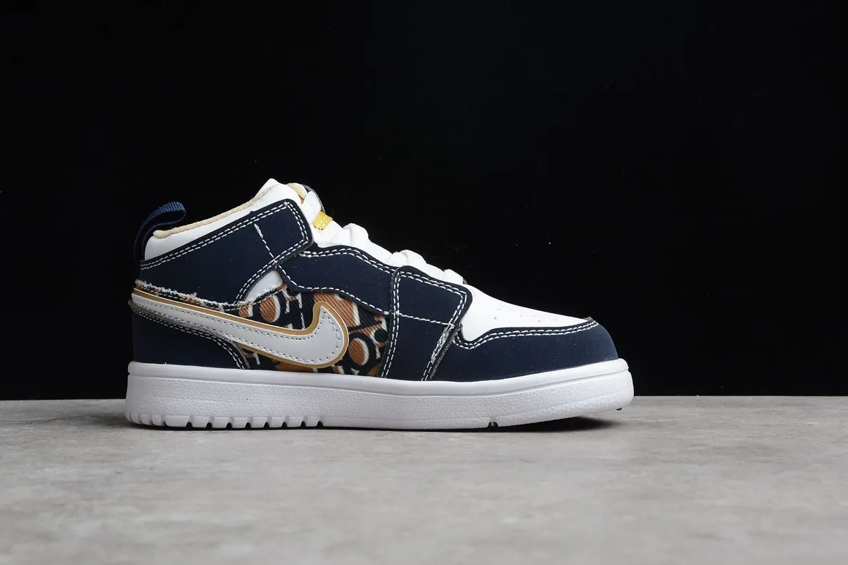 Nike Air Jordan 1 Mid ALT White Navy Metallic Gold CN8607-404