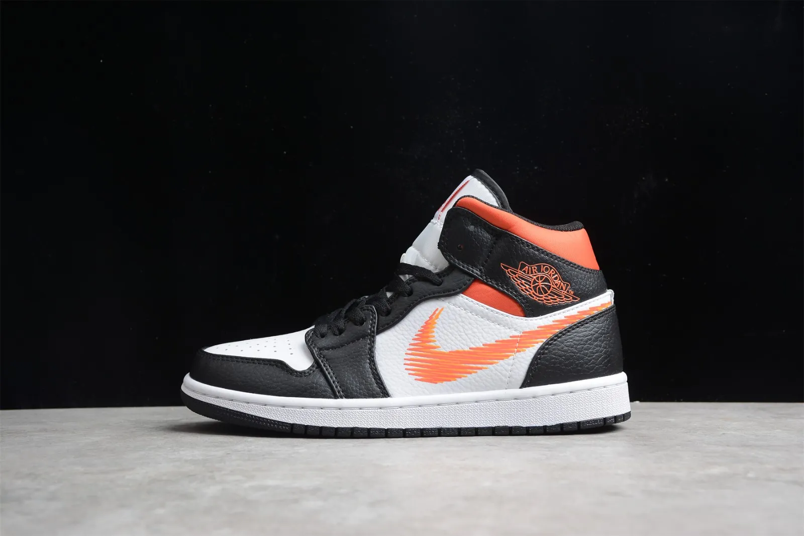 Nike Air Jordan 1 Mid Zig Zag Swoosh White Team Orange Black DN4929-100