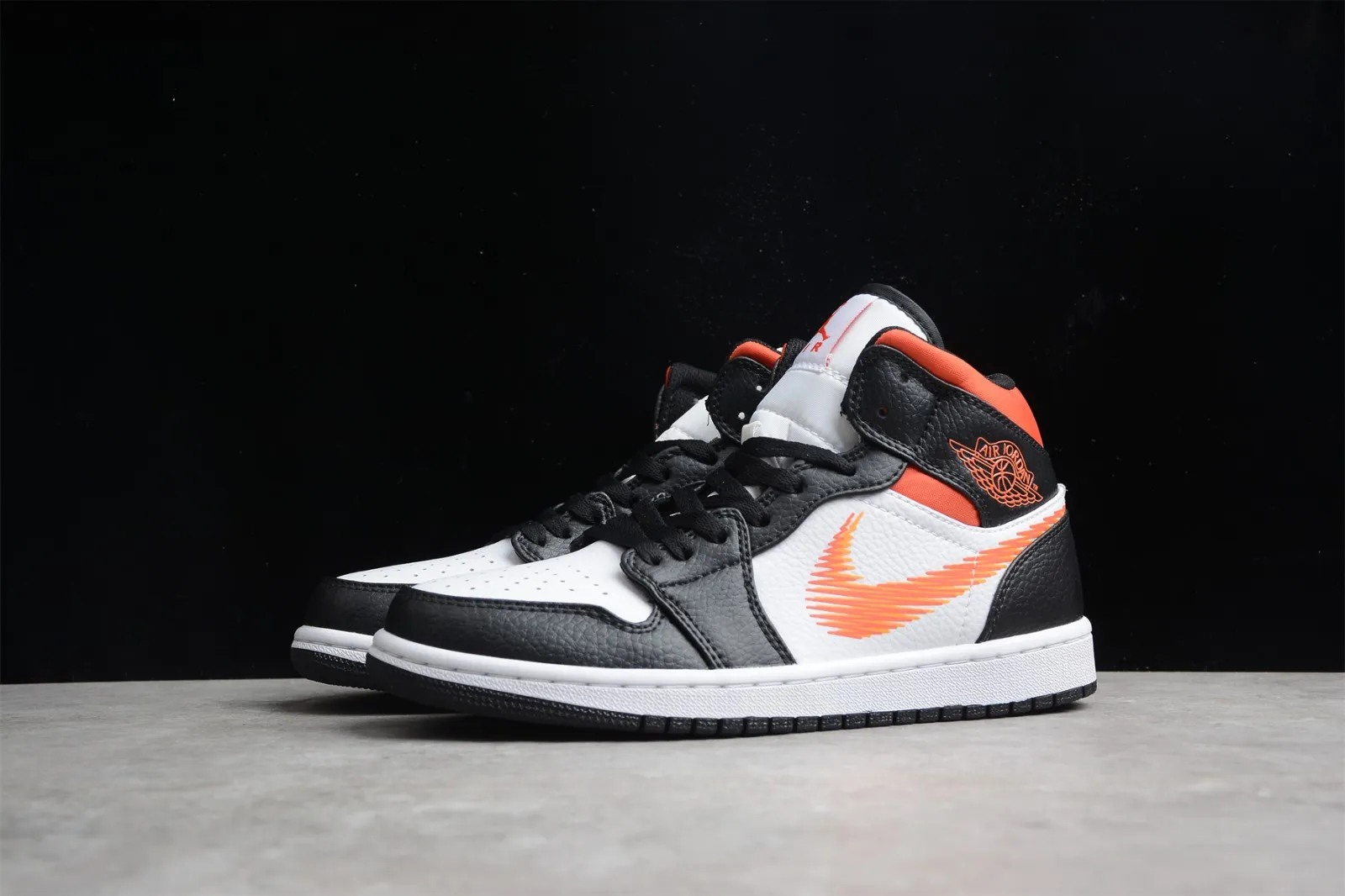 Nike Air Jordan 1 Mid Zig Zag Swoosh White Team Orange Black DN4929-100