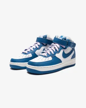 NIKE WOMEN'S AIR FORCE 1 '07 MID - WHITE/ MILITARYBLUE/ SAIL