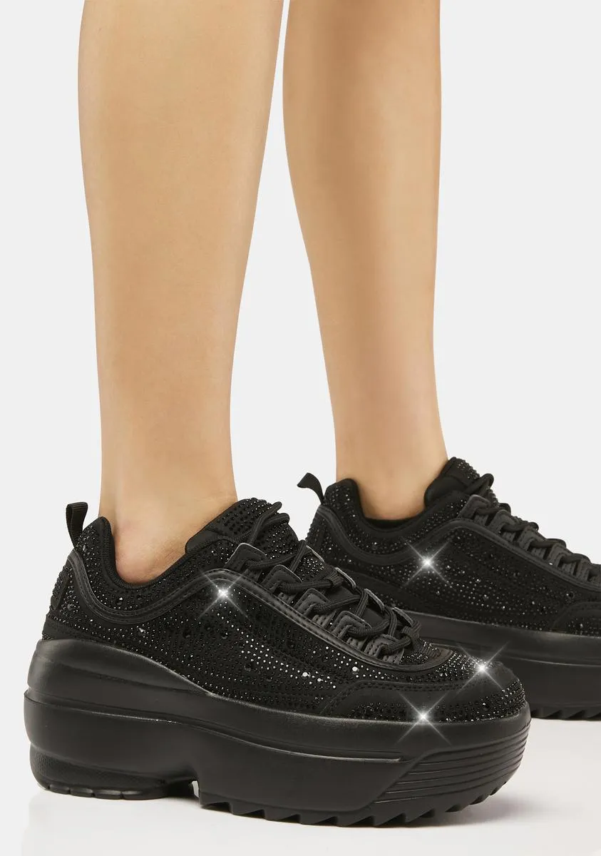 Noir New Heights Platform Sneakers-