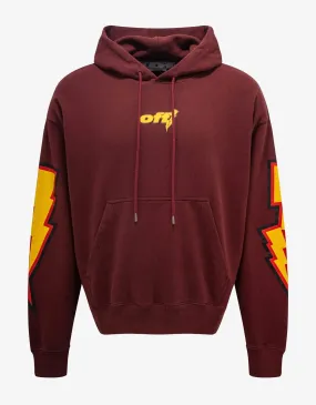 Off-White Burgundy Thunder Stable Skate Hoodie