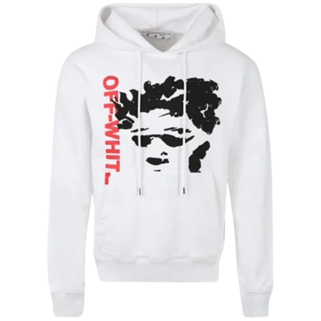 Off White Face Arrow Slim Fit White Hoodie