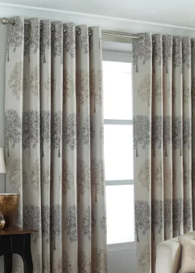 Paoletti Oakdale Motif Eyelet Curtains