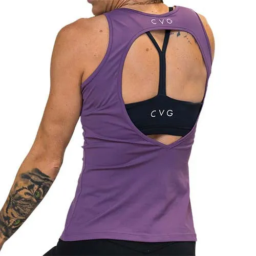 Peekaboo Back Tank Top | Grape