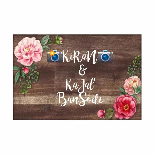 Personalized Name Plates for Home Flats Restaurants Office Cafe - Floral Roses