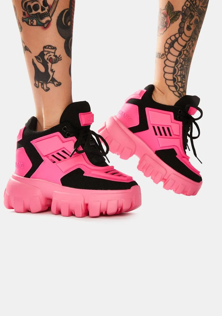 Pink Psycho Candy Platform Sneakers-