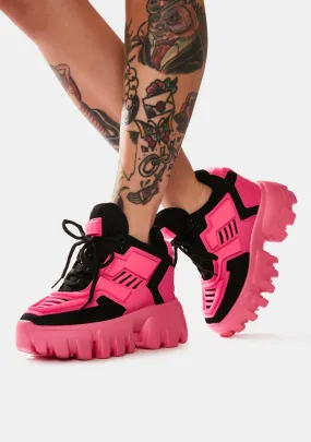 Pink Psycho Candy Platform Sneakers-