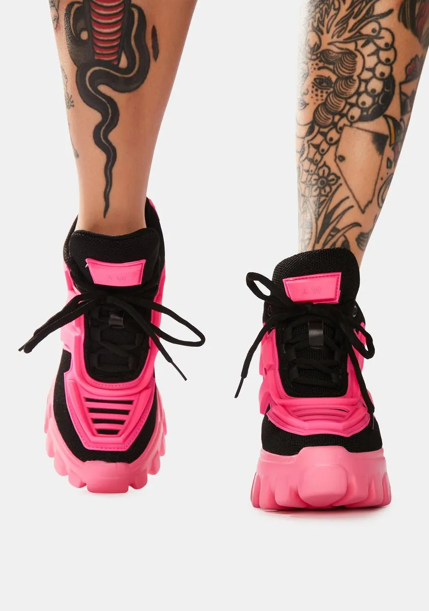 Pink Psycho Candy Platform Sneakers-