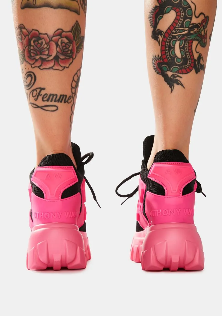 Pink Psycho Candy Platform Sneakers-