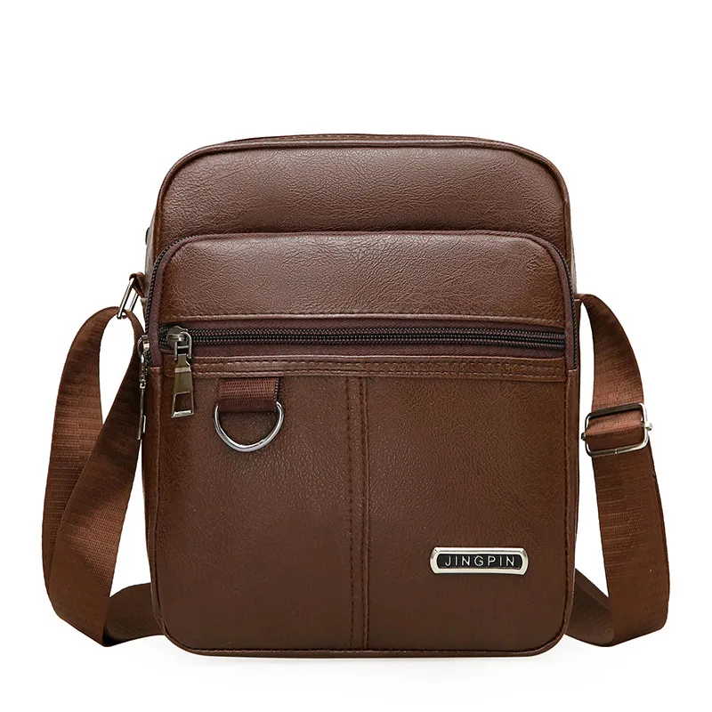 Poly Leather Men Travel Sling Bag Large Capacity for Male Shoulder Bag