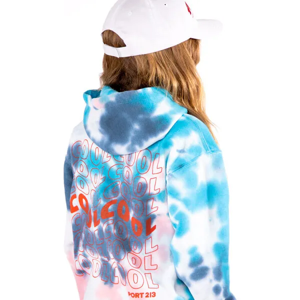 Port 213 Cool Hoodie, Blue Tie-Dye