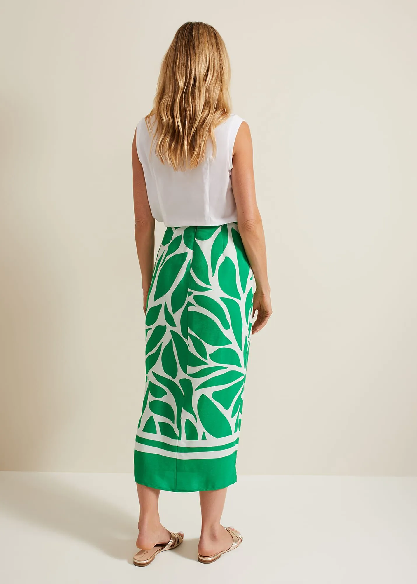 Presley Leaf Print Skirt