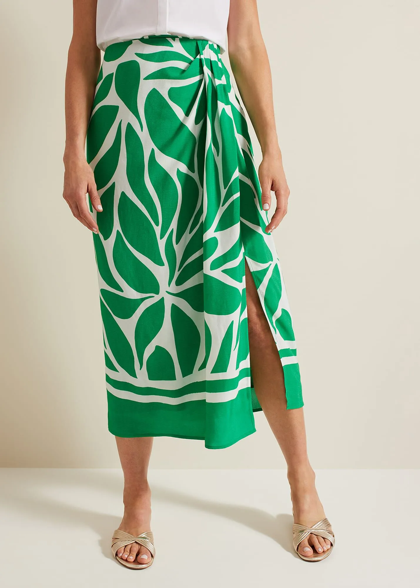 Presley Leaf Print Skirt