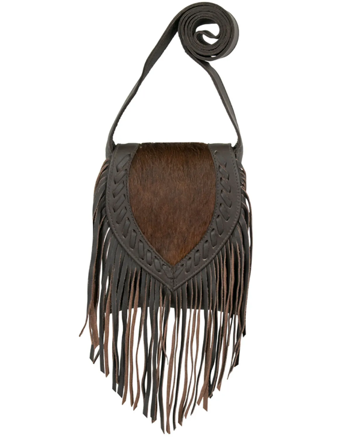 Product Name:  American West Women's Brindle Hair-On Fringe Saddle Crossbody