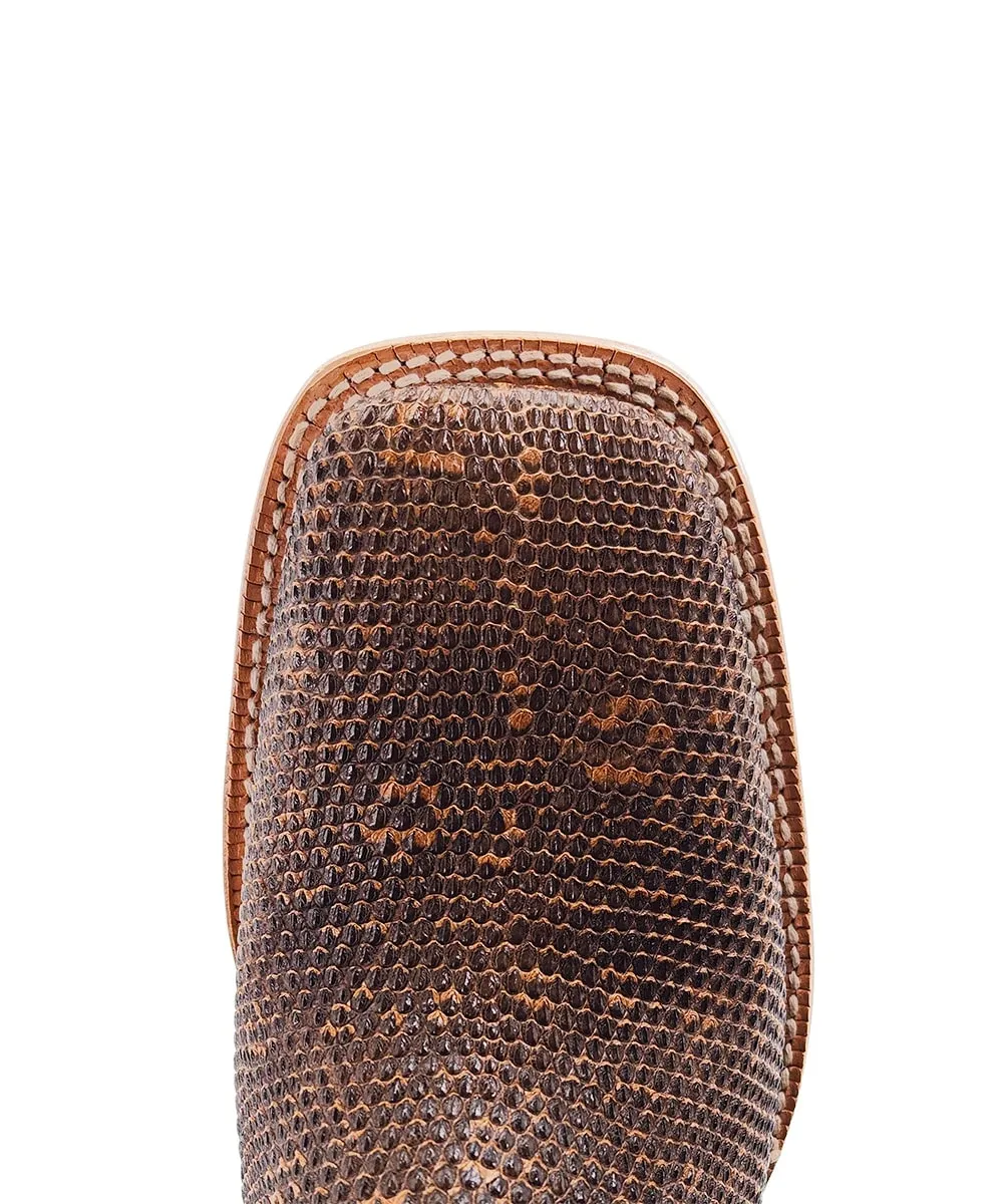 R. Watson Men's Cognac Ring Lizard Boot