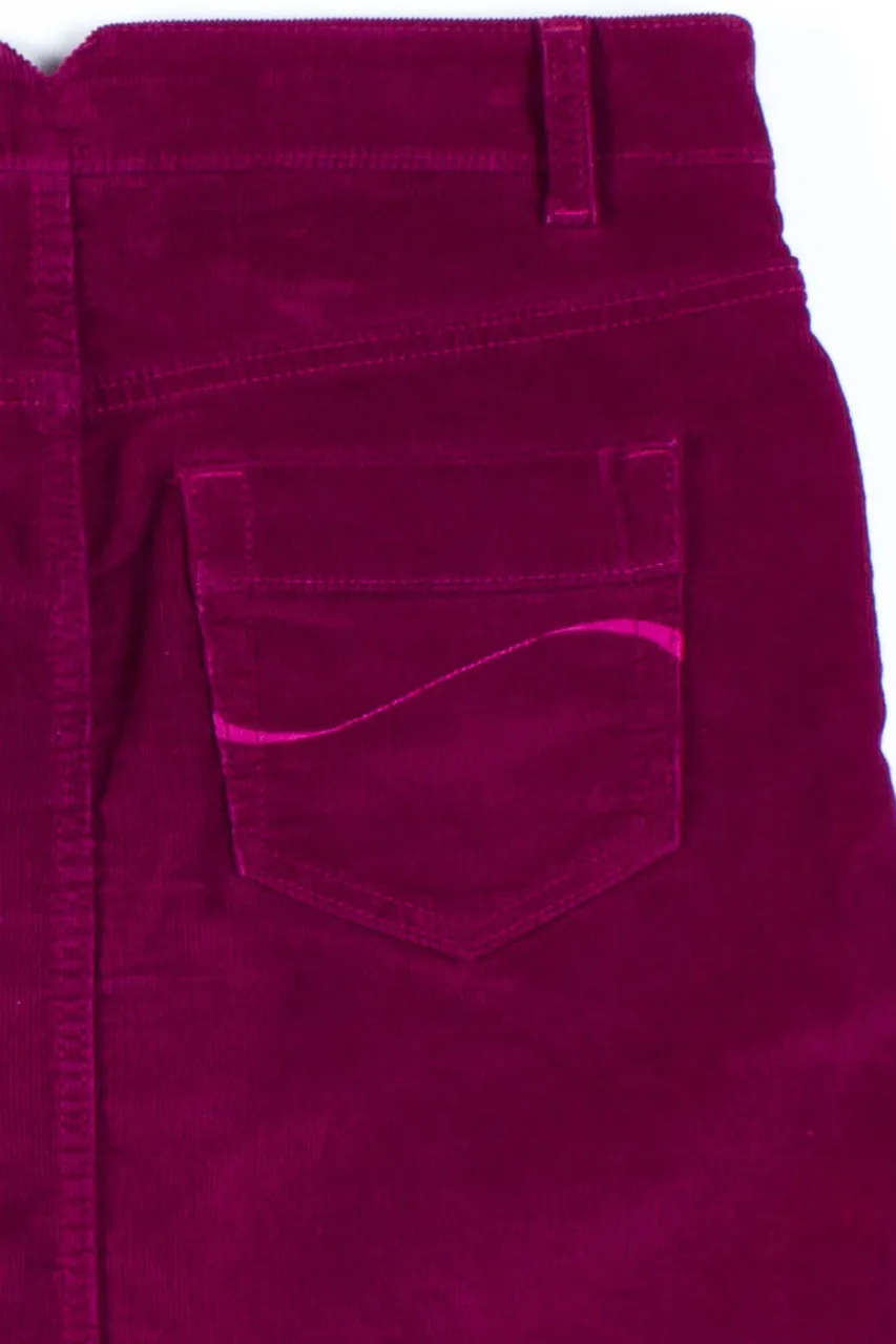 Raspberry Corduroy Skirt