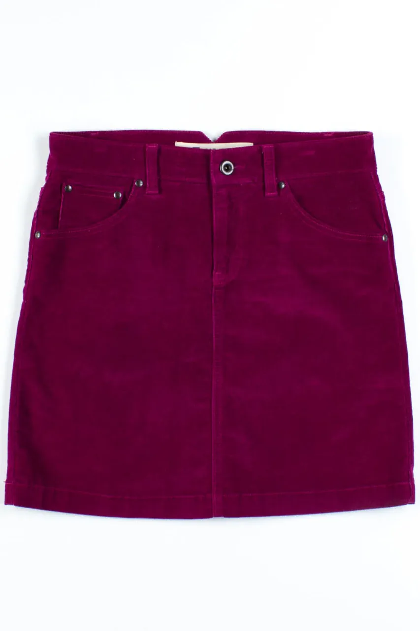 Raspberry Corduroy Skirt