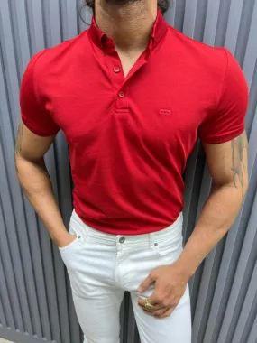 Red Polo Neck T-shirt