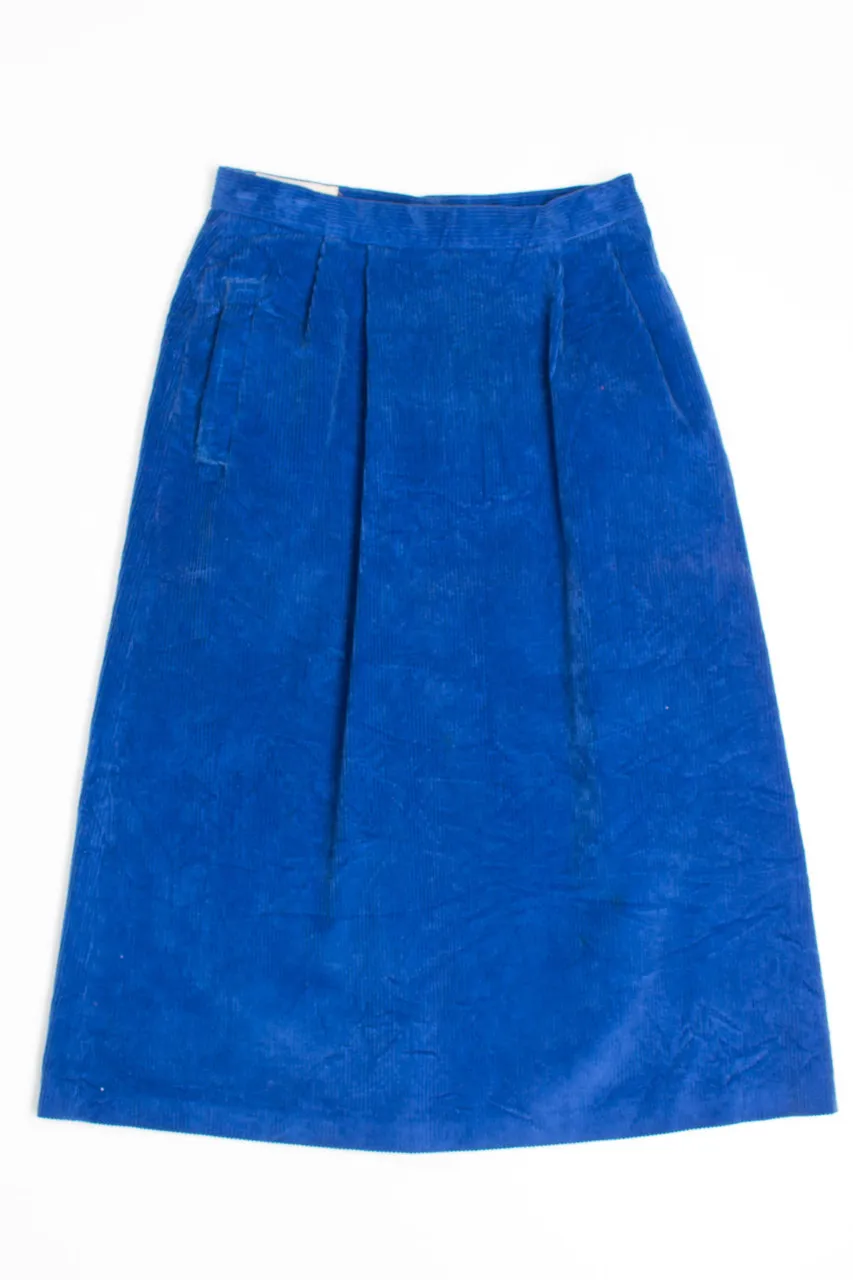 Royal Blue Corduroy Skirt