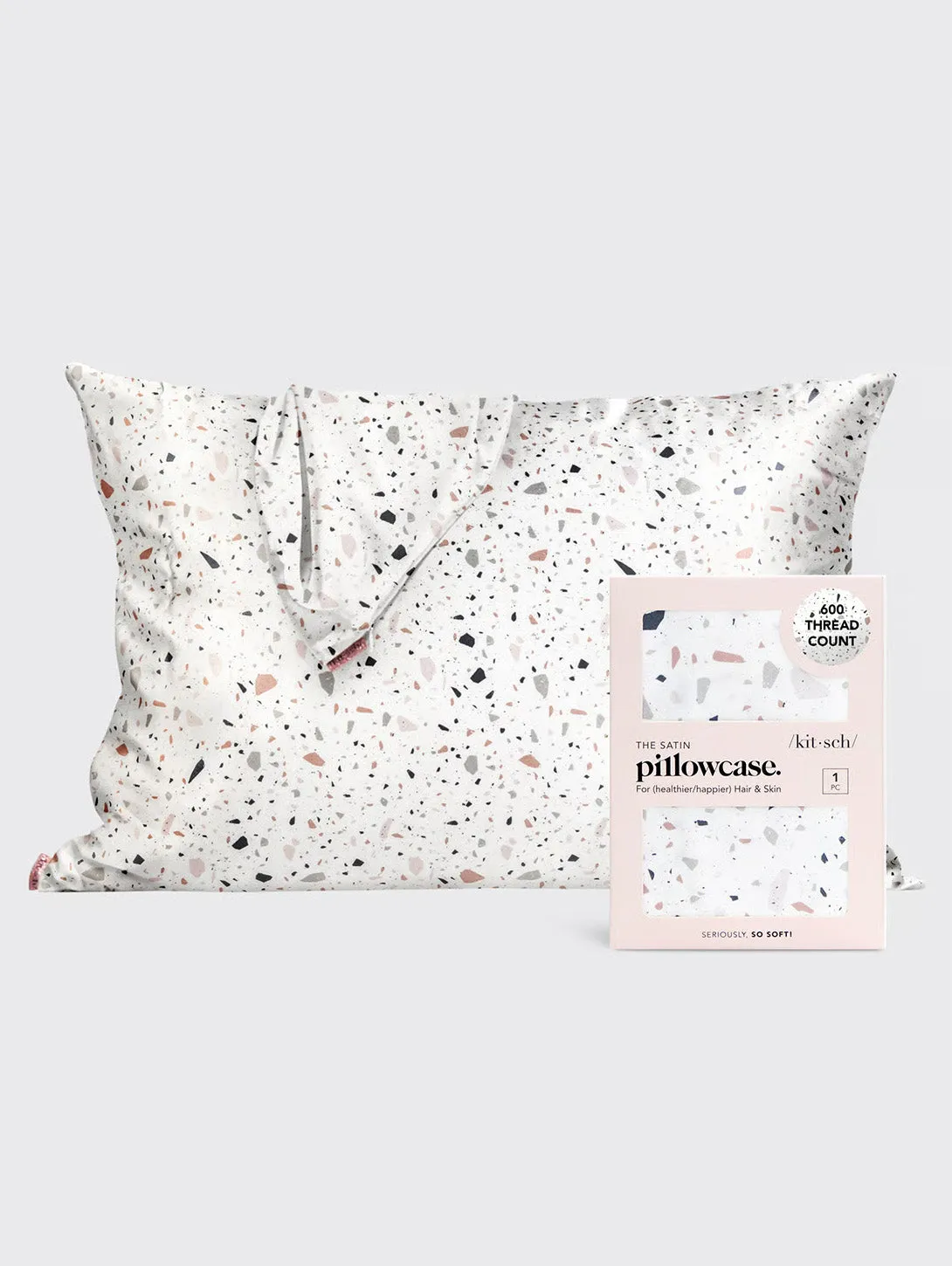 Satin Pillowcase - White Terrazzo