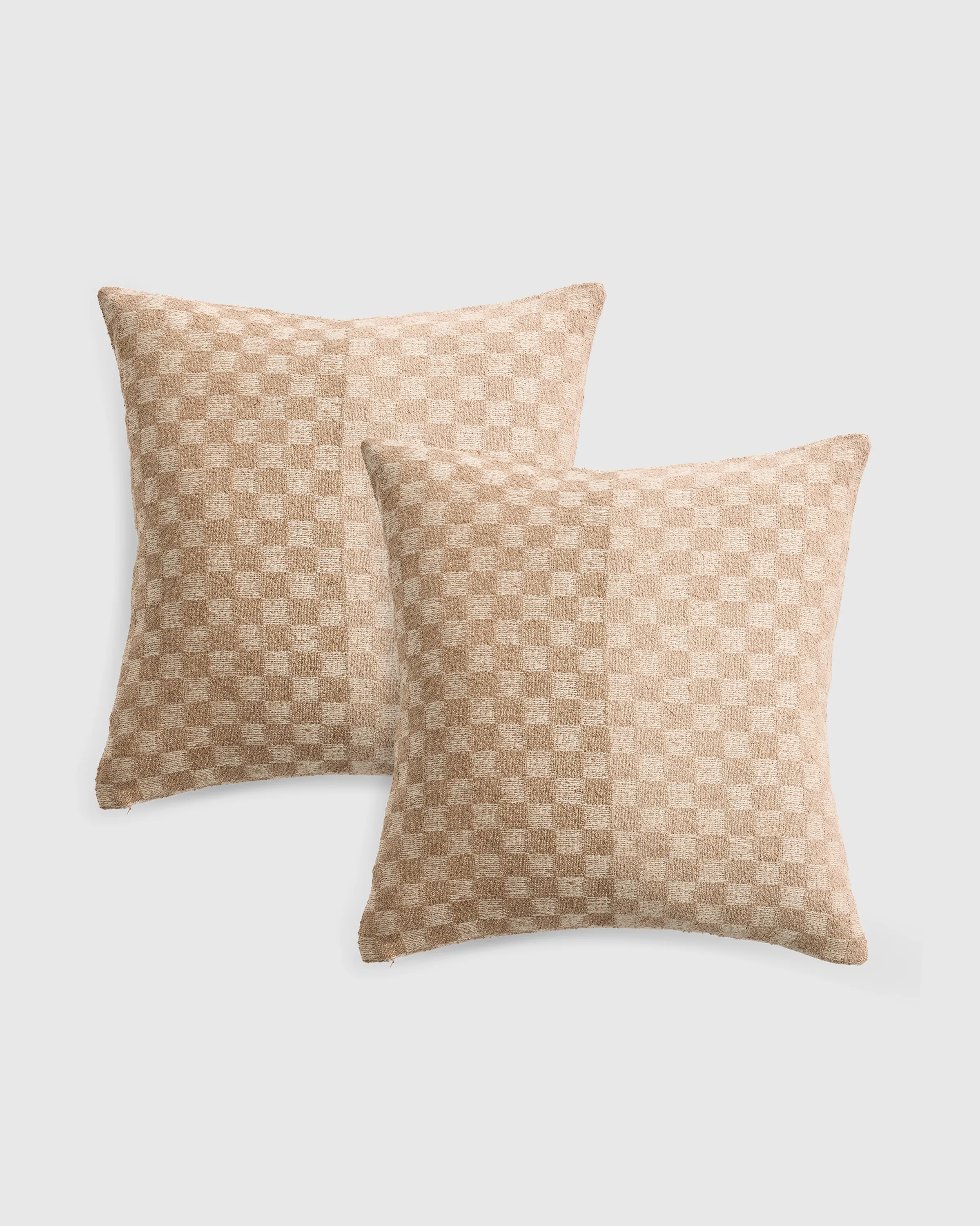 Silk Cashmere Checkered Pillow Cover - Set of 2