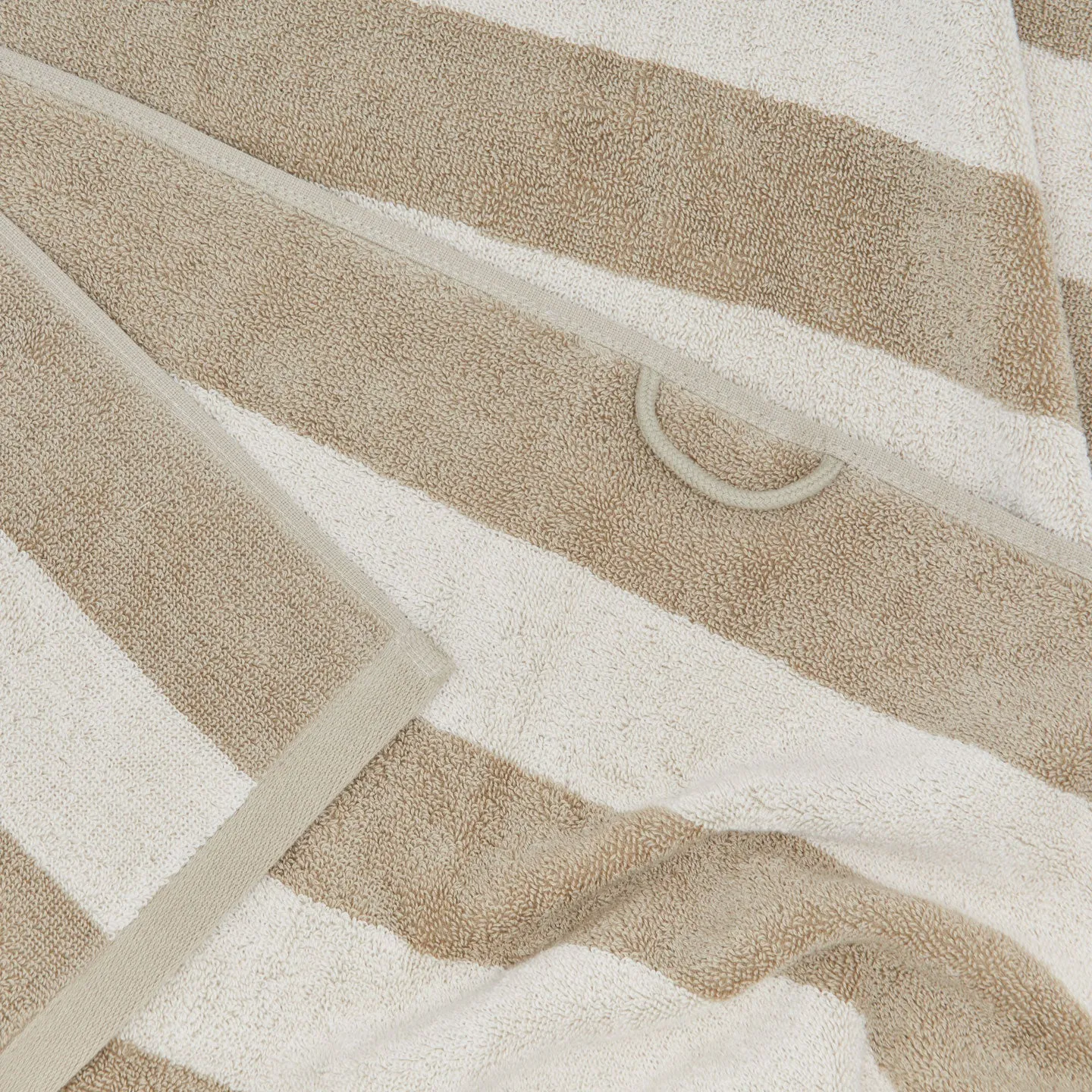 Simple Striped Terry Bath Sheet (Ivory + Flax)