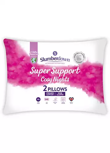 Slumberdown Super Support Cosy Nights Firm Support Pair of Pillows | Kaleidoscope