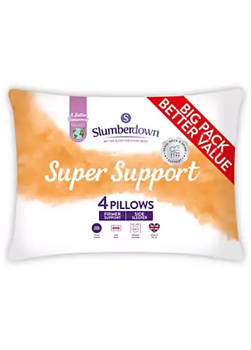 Slumberdown Super Support Firm Support Pack of 4 Pillows | Kaleidoscope