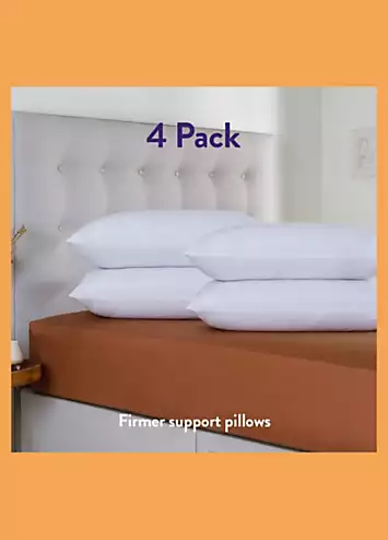 Slumberdown Super Support Firm Support Pack of 4 Pillows | Kaleidoscope