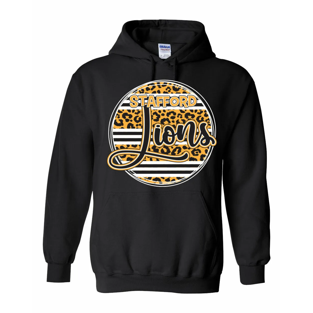 Stafford Lions - Animal Print Stripe Circle Hoodie