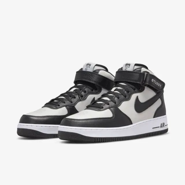 Stussy x Nike Air Force 1 Mid (Stussy Light Bone Black/ ...