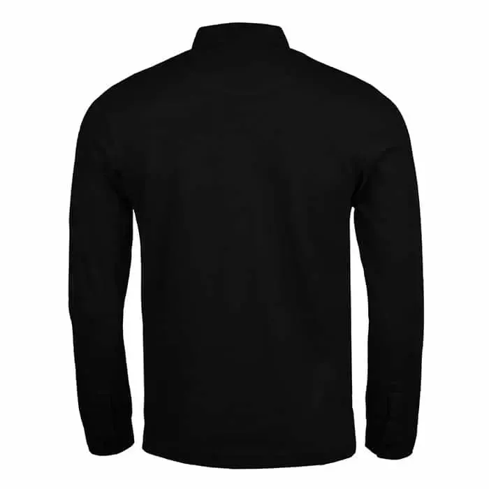 Sunspel Long Sleeve Riviera Polo Black