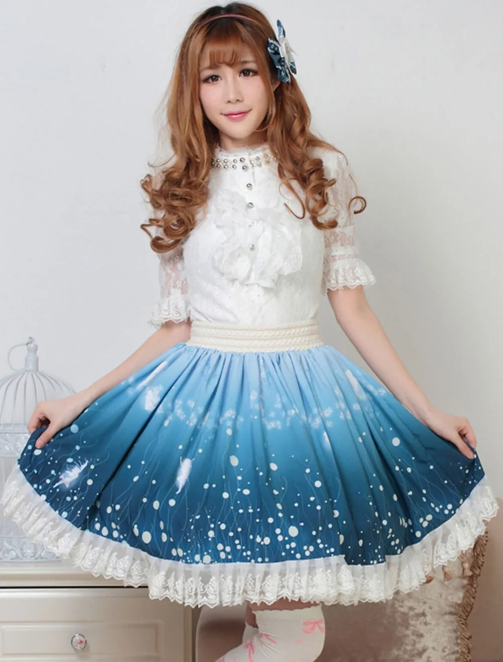 Sweet Lolita Skirt Wizard Of The Night Kawaii Lolita SK Lolita Skirt