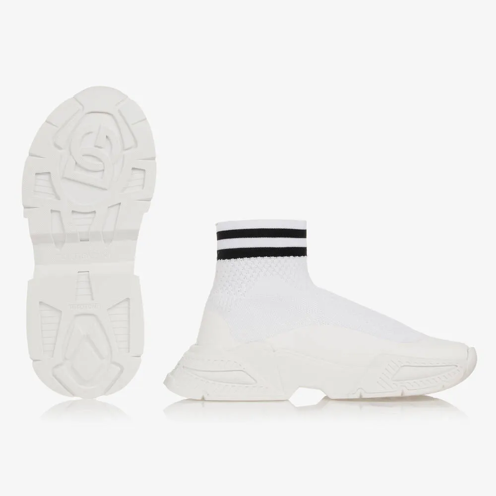 Teen Boys White Sock Trainers