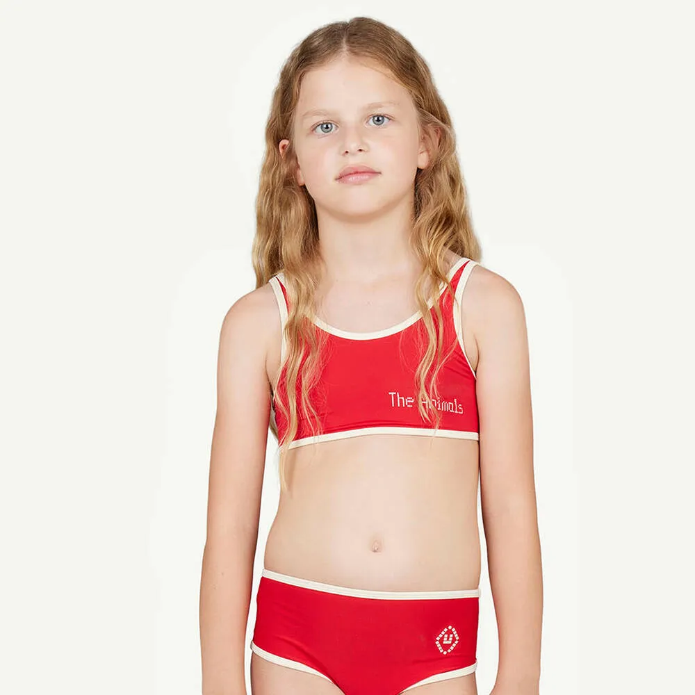 Teen Girls Red & Ivory Bikini (UPF50+)