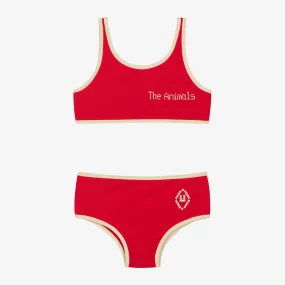 Teen Girls Red & Ivory Bikini (UPF50+)