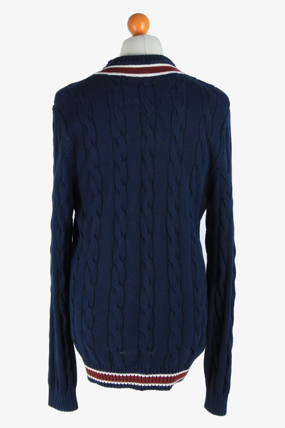 Tommy Hilfiger V Neck Jumper Pullover 90s Navy XL - Pepper Tree London