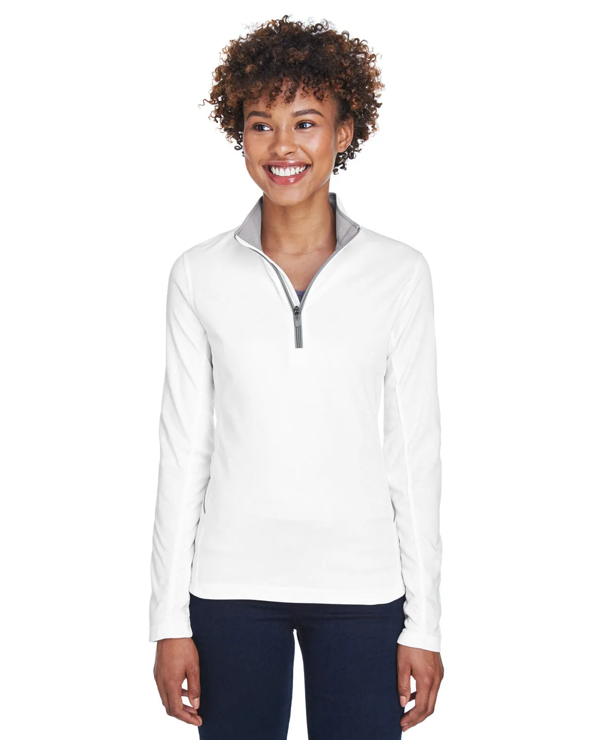 UltraClub Ladies Cool & Dry Sport Quarter-Zip Pullover