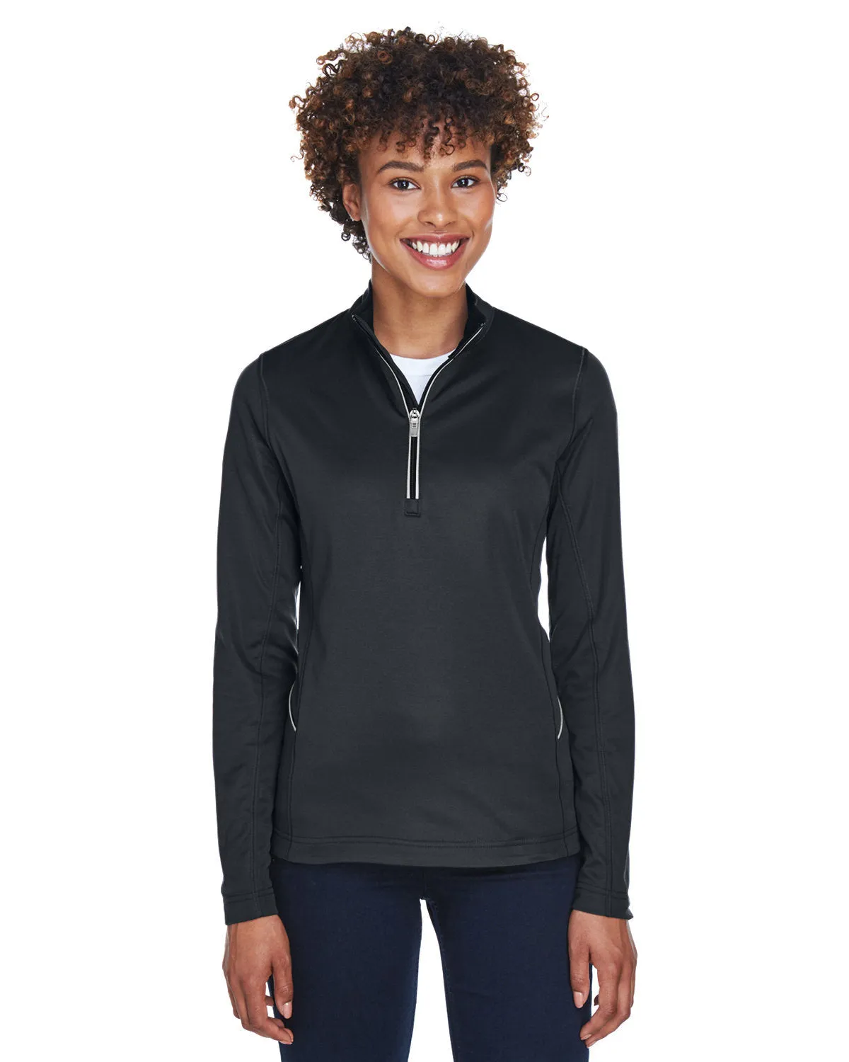 UltraClub Ladies Cool & Dry Sport Quarter-Zip Pullover