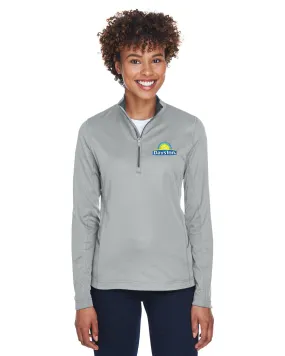 UltraClub Ladies Cool & Dry Sport Quarter-Zip Pullover