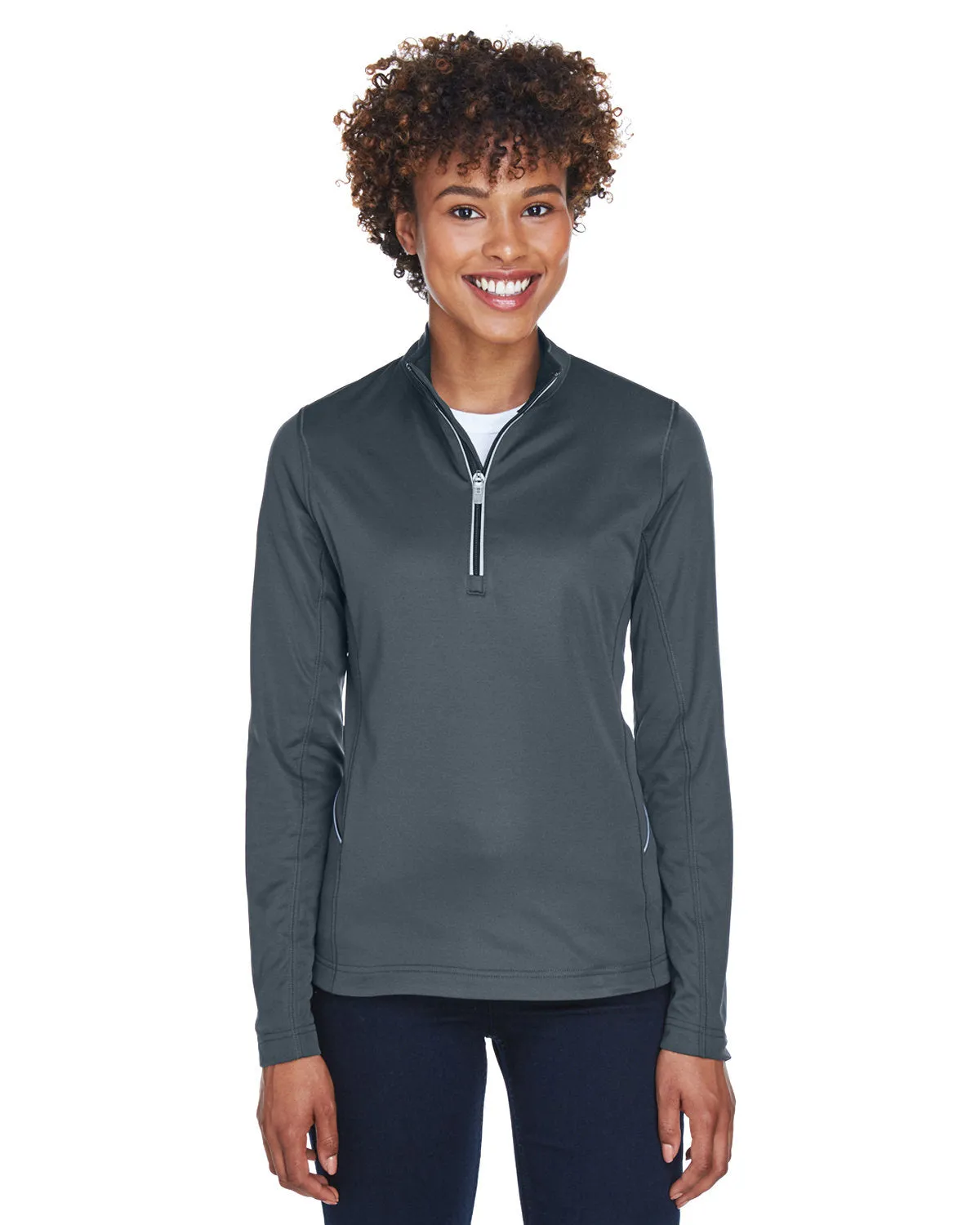 UltraClub Ladies Cool & Dry Sport Quarter-Zip Pullover