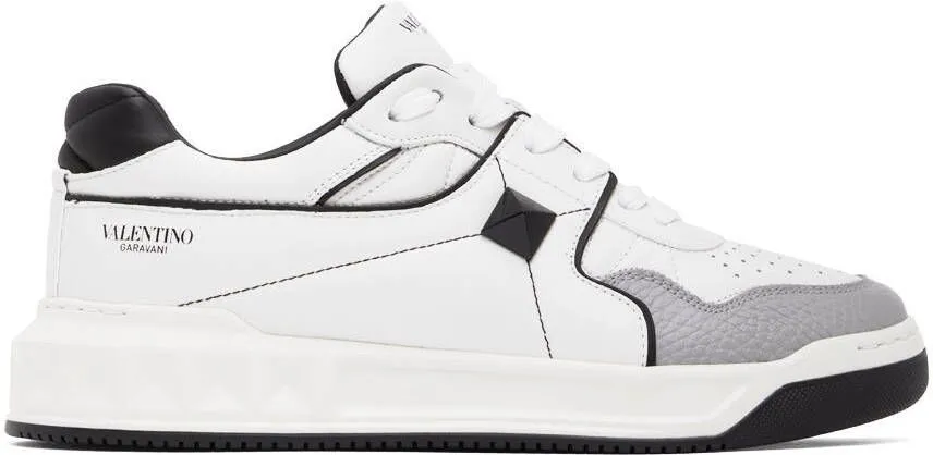 Valentino Garavani White & Black One Stud Sneakers