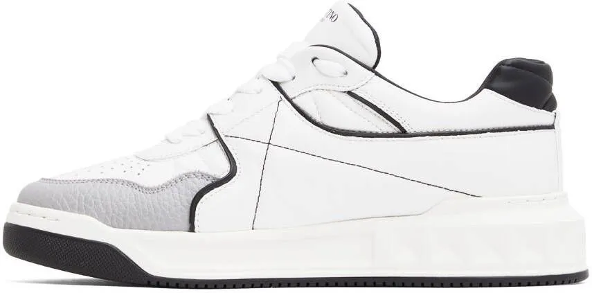 Valentino Garavani White & Black One Stud Sneakers