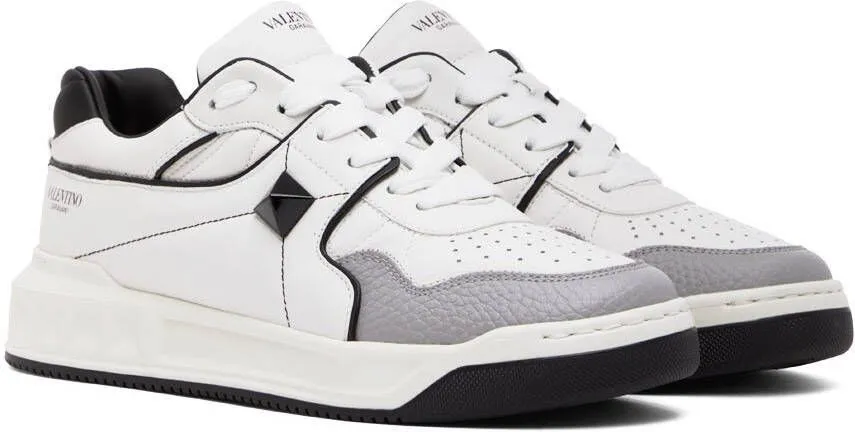 Valentino Garavani White & Black One Stud Sneakers