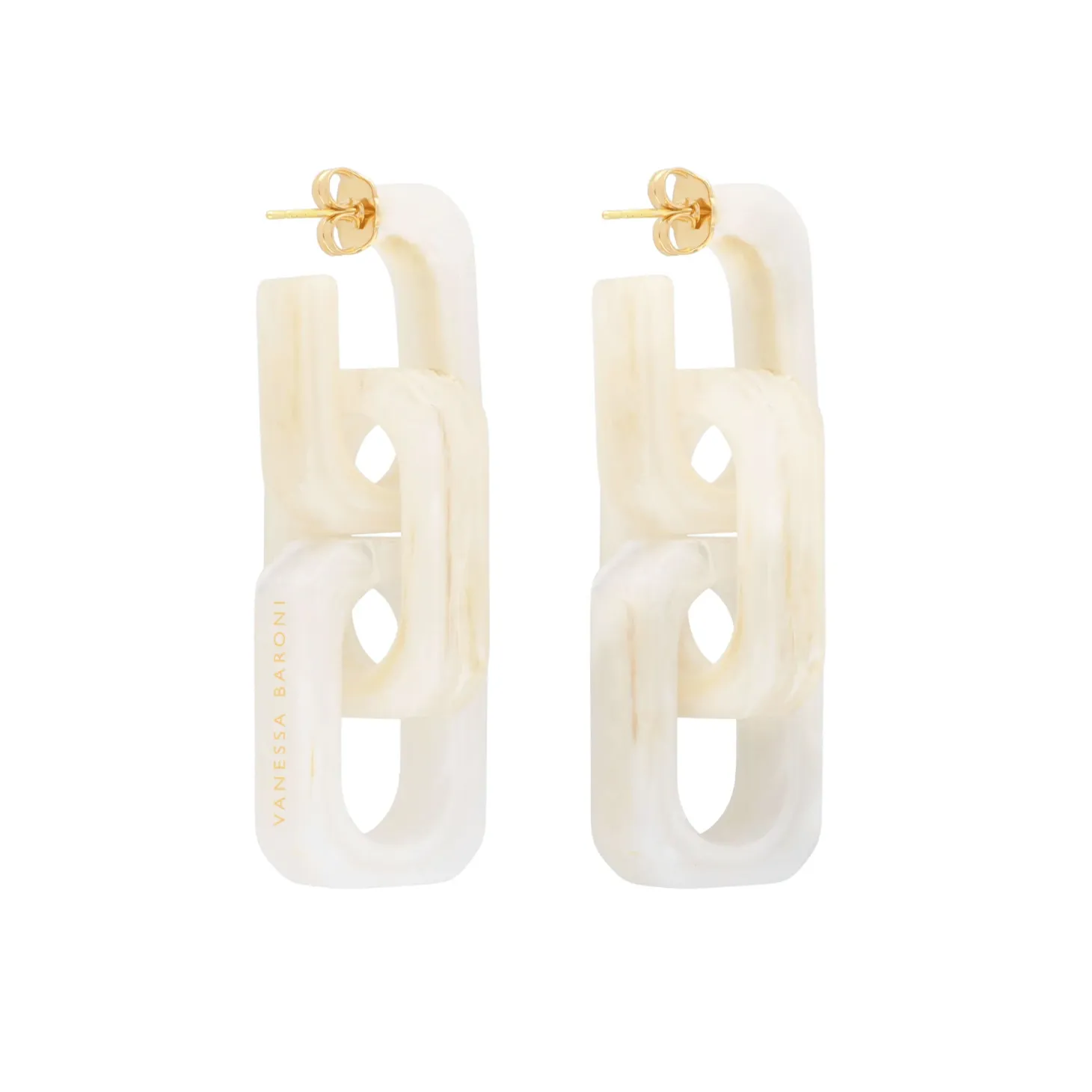 Vanessa Baroni Big Tank Marble Earrings