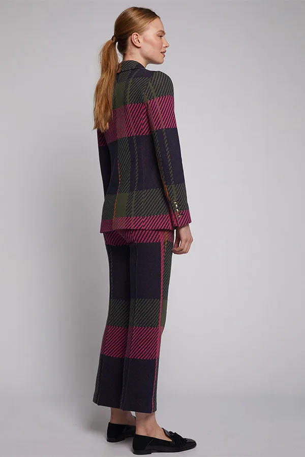 Vilagallo CAROLE KNIT CHECK TROUSERS