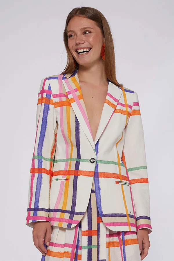 Vilagallo HANNAH CHECK WATERCOLOR JACKET