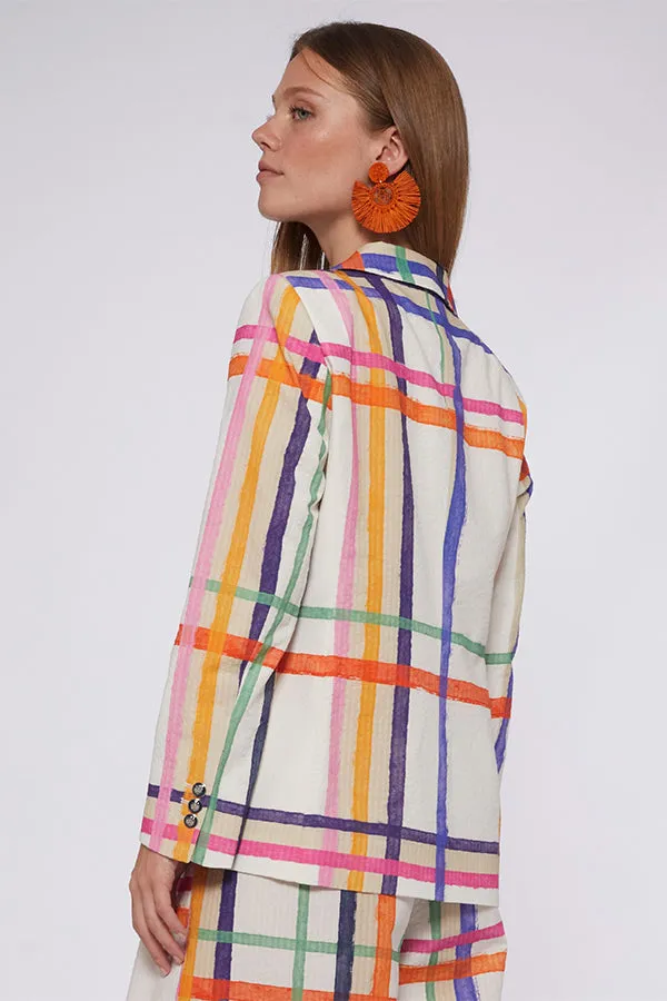 Vilagallo HANNAH CHECK WATERCOLOR JACKET